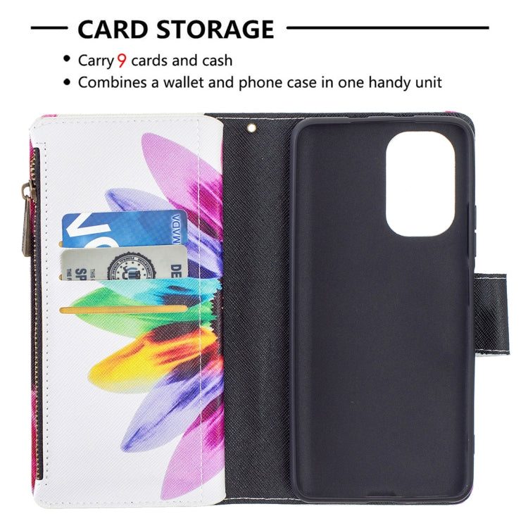 For Xiaomi Mi 11i / Poco F3 / Redmi K40 / K40 Pro Colored Drawing Pattern Zipper Horizontal Flip Leather Case with Holder & Card Slots & Wallet