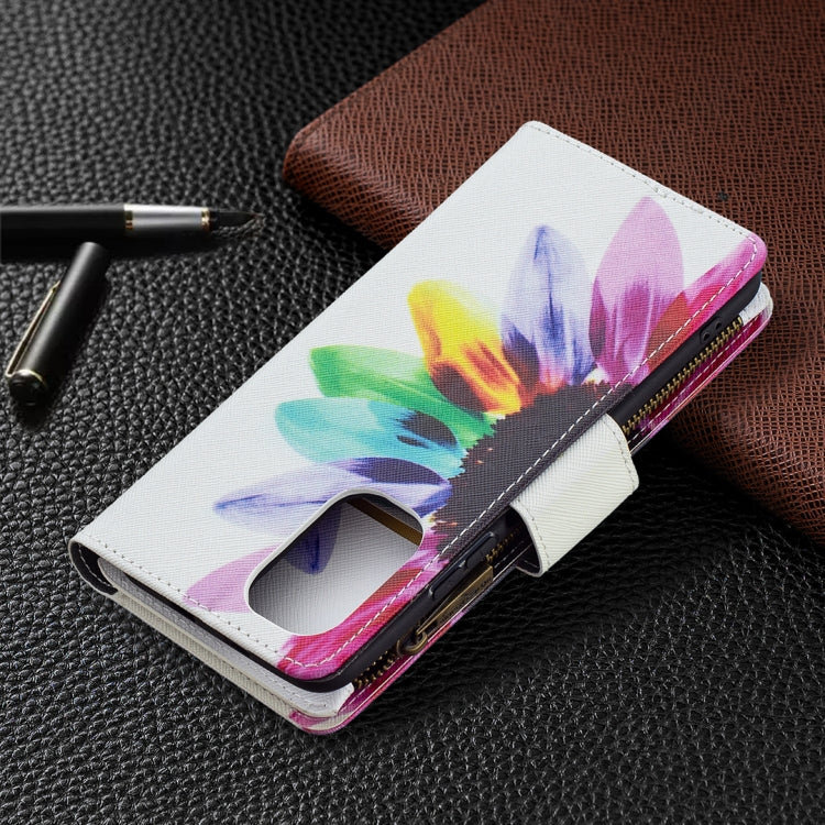 For Xiaomi Mi 11i / Poco F3 / Redmi K40 / K40 Pro Colored Drawing Pattern Zipper Horizontal Flip Leather Case with Holder & Card Slots & Wallet