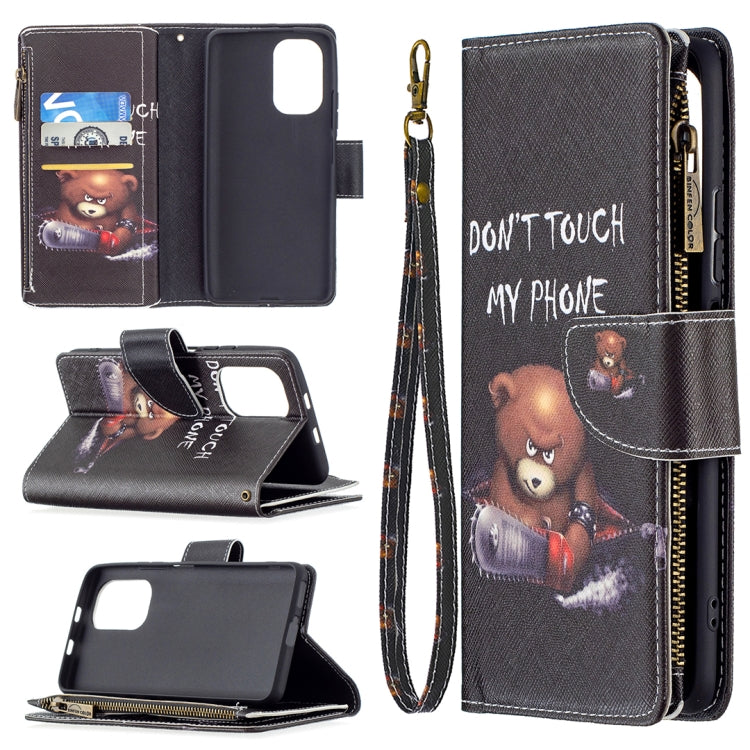 For Xiaomi Mi 11i / Poco F3 / Redmi K40 / K40 Pro Colored Drawing Pattern Zipper Horizontal Flip Leather Case with Holder & Card Slots & Wallet