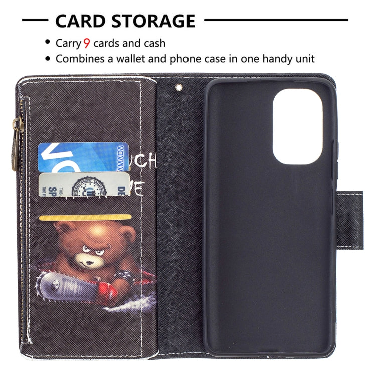 For Xiaomi Mi 11i / Poco F3 / Redmi K40 / K40 Pro Colored Drawing Pattern Zipper Horizontal Flip Leather Case with Holder & Card Slots & Wallet