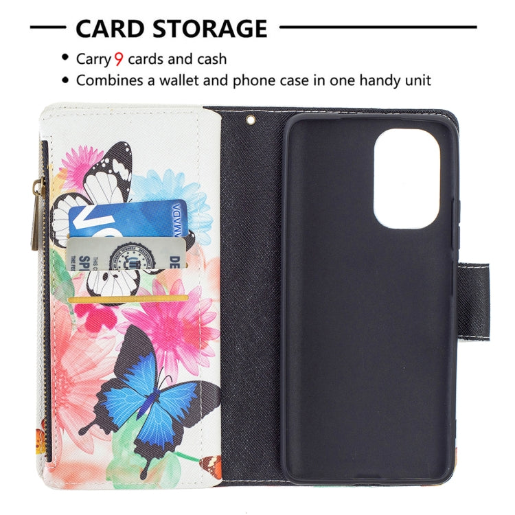 For Xiaomi Mi 11i / Poco F3 / Redmi K40 / K40 Pro Colored Drawing Pattern Zipper Horizontal Flip Leather Case with Holder & Card Slots & Wallet