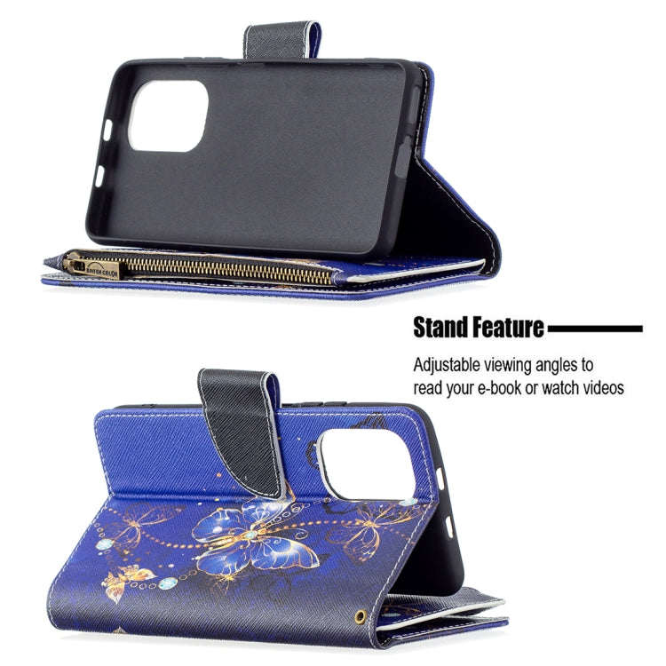 For Xiaomi Mi 11i / Poco F3 / Redmi K40 / K40 Pro Colored Drawing Pattern Zipper Horizontal Flip Leather Case with Holder & Card Slots & Wallet