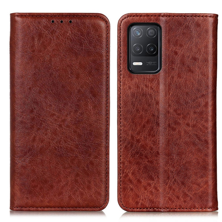 For Realme 9 5G / Realme 8 5G / Realme V13 5G Magnetic Crazy Horse Texture Horizontal Flip Leather Case