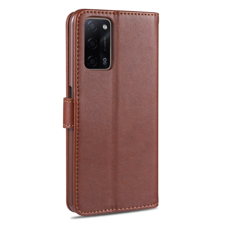 For OPPO A55 5G AZNS Sheepskin Texture Horizontal Flip Leather Case with Holder & Card Slots & Wallet