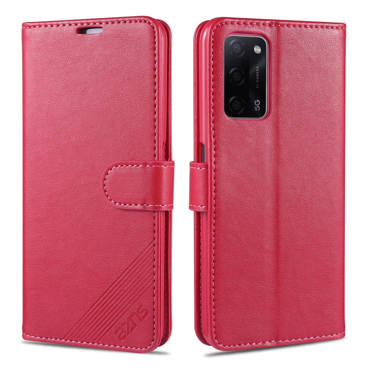 For OPPO A55 5G AZNS Sheepskin Texture Horizontal Flip Leather Case with Holder & Card Slots & Wallet