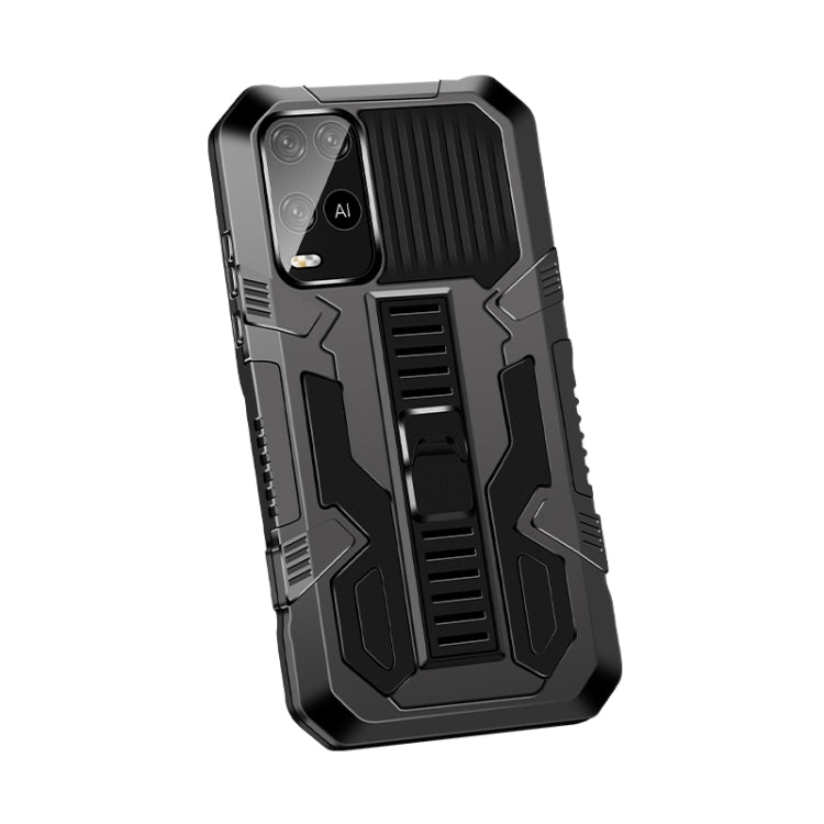 For OPPO A54 4G Vanguard Warrior All Inclusive Double-color Shockproof TPU + PC Protective Case with Holder