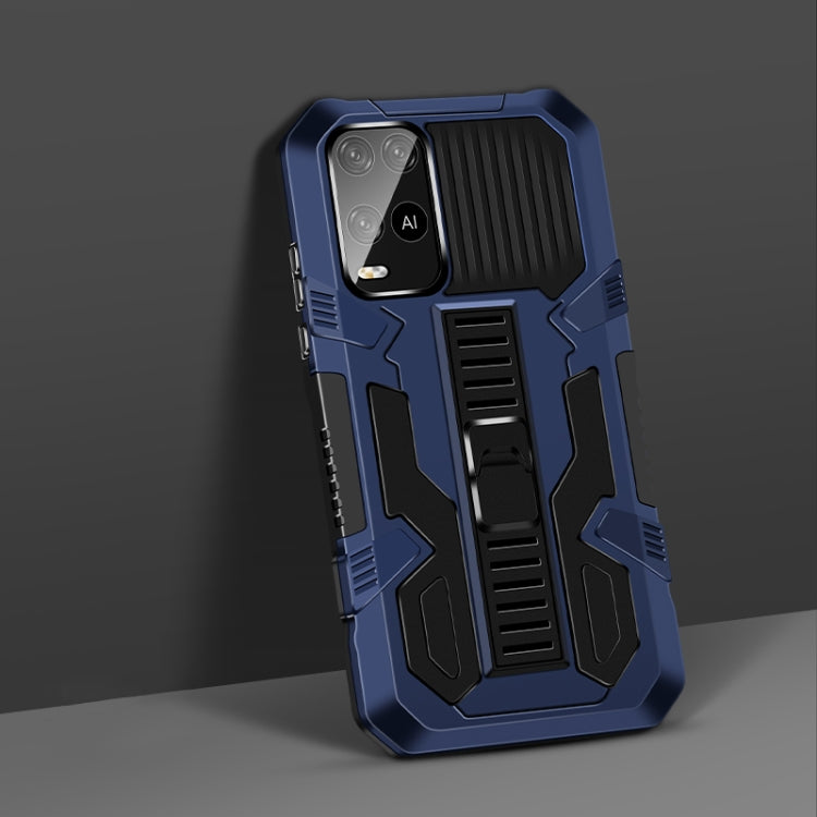 For OPPO A54 4G Vanguard Warrior All Inclusive Double-color Shockproof TPU + PC Protective Case with Holder