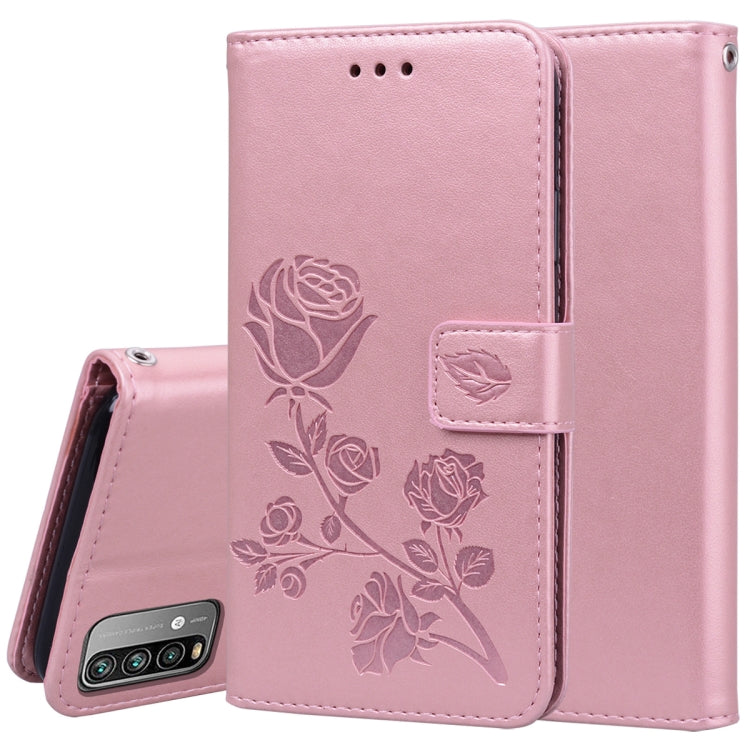 For Xiaomi Redmi 9T Rose Embossed Horizontal Flip PU Leather Case with Holder & Card Slots & Wallet
