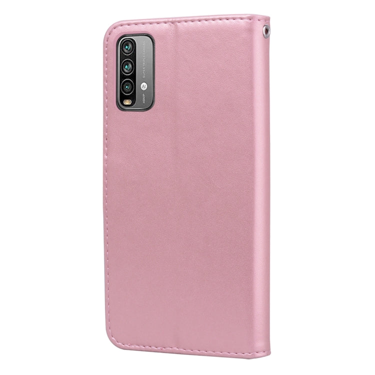 For Xiaomi Redmi 9T Rose Embossed Horizontal Flip PU Leather Case with Holder & Card Slots & Wallet