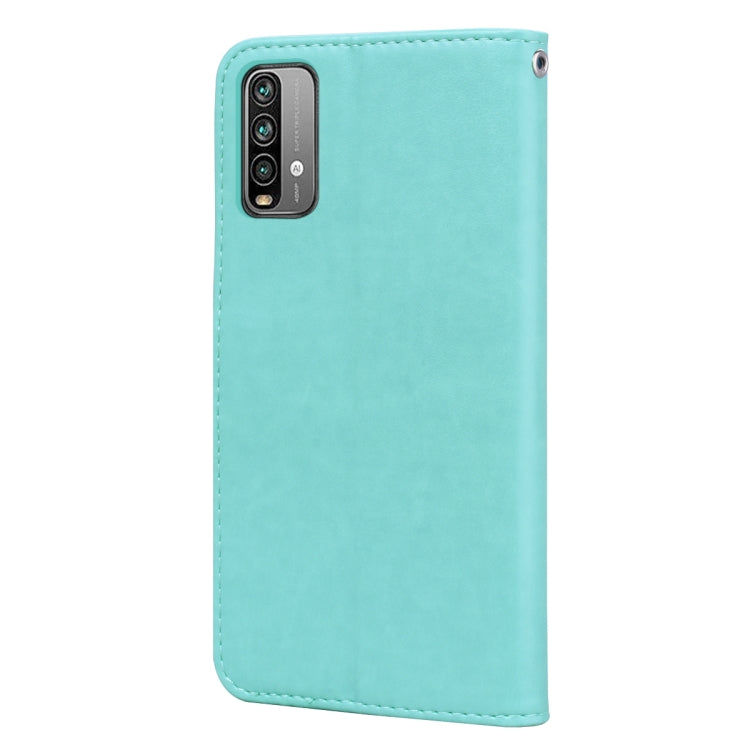 For Xiaomi Redmi 9T Rose Embossed Horizontal Flip PU Leather Case with Holder & Card Slots & Wallet