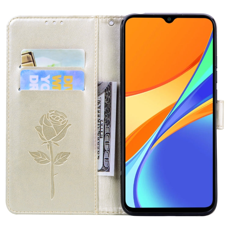 For Xiaomi Redmi 9T Rose Embossed Horizontal Flip PU Leather Case with Holder & Card Slots & Wallet