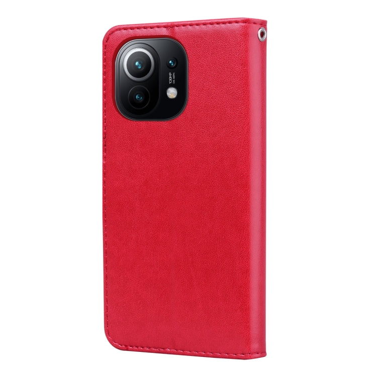 For Xiaomi Mi 11 Lite Rose Embossed Horizontal Flip PU Leather Case with Holder & Card Slots & Wallet