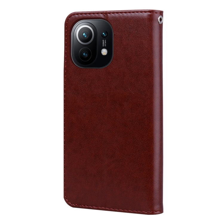 For Xiaomi Mi 11 Lite Rose Embossed Horizontal Flip PU Leather Case with Holder & Card Slots & Wallet