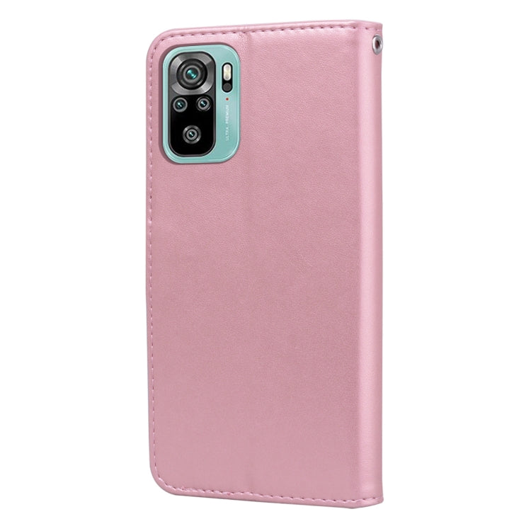 For Xiaomi Redmi Note 10 Rose Embossed Horizontal Flip PU Leather Case with Holder & Card Slots & Wallet