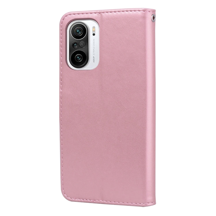 For Xiaomi Redmi K40 / K40 Pro Rose Embossed Horizontal Flip PU Leather Case with Holder & Card Slots & Wallet