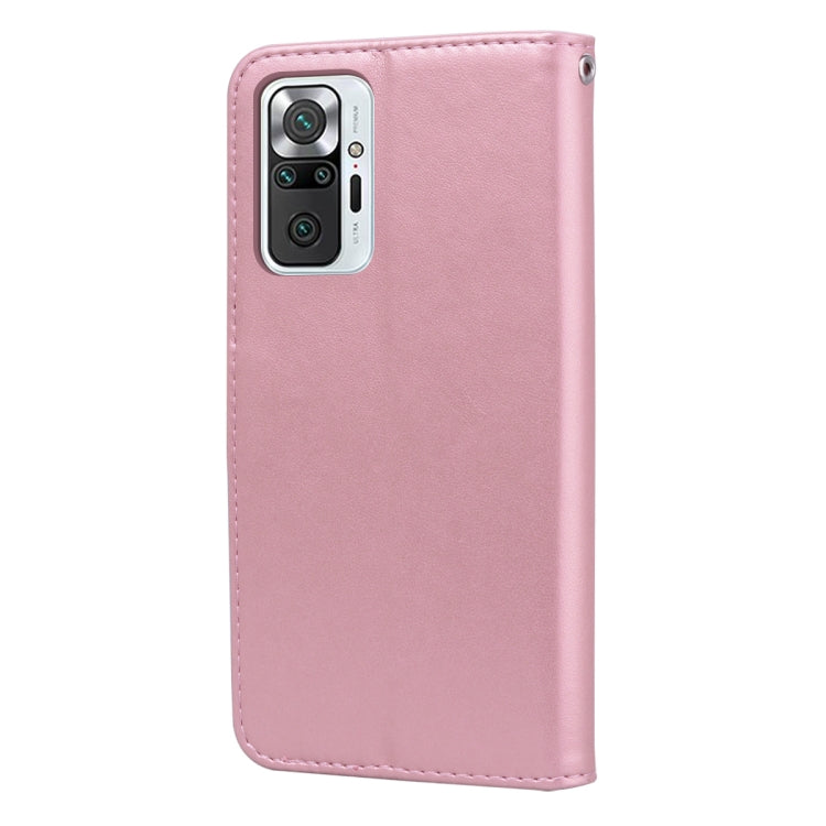 For Xiaomi Redmi Note 10 Pro Rose Embossed Horizontal Flip PU Leather Case with Holder & Card Slots & Wallet