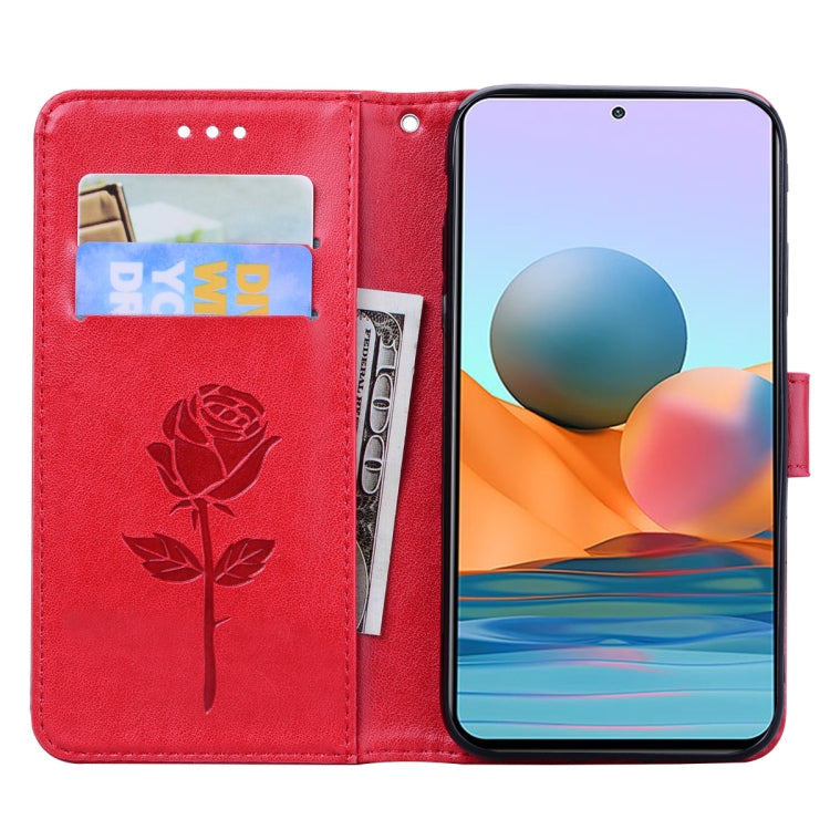 For Xiaomi Redmi Note 10 Pro Rose Embossed Horizontal Flip PU Leather Case with Holder & Card Slots & Wallet