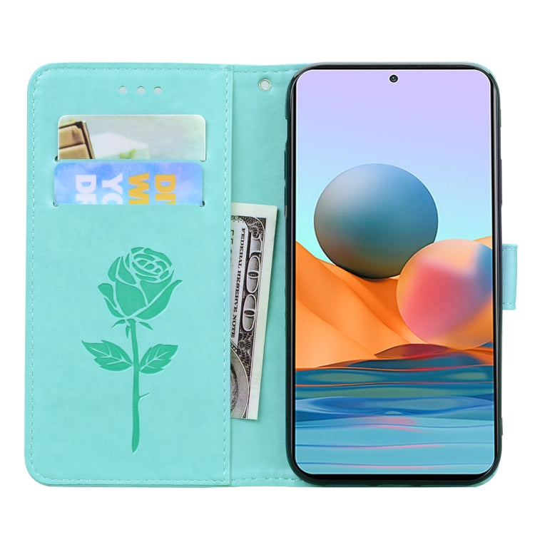 For Xiaomi Redmi Note 10 Pro Rose Embossed Horizontal Flip PU Leather Case with Holder & Card Slots & Wallet