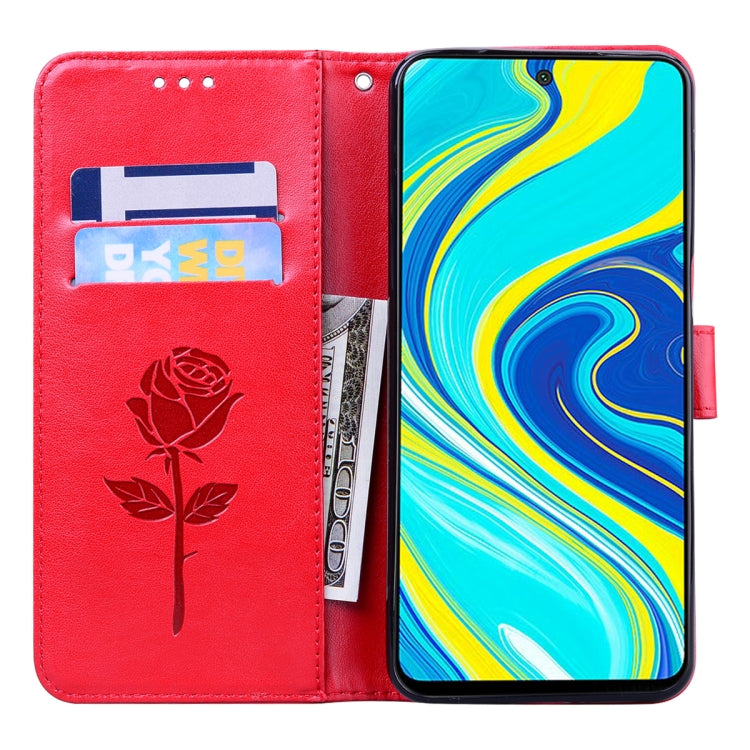 For Xiaomi Mi 10T Lite 5G Rose Embossed Horizontal Flip PU Leather Case with Holder & Card Slots & Wallet