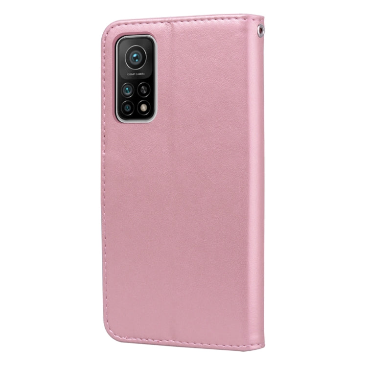 For Xiaomi Mi 10T Pro 5G Rose Embossed Horizontal Flip PU Leather Case with Holder & Card Slots & Wallet