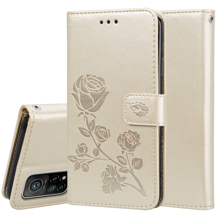 For Xiaomi Mi 10T Pro 5G Rose Embossed Horizontal Flip PU Leather Case with Holder & Card Slots & Wallet