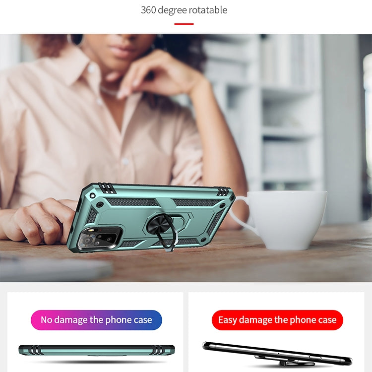 For Xiaomi Redmi Note 10 / Note 10s Shockproof TPU + PC Protective Case with 360 Degree Rotating Holder