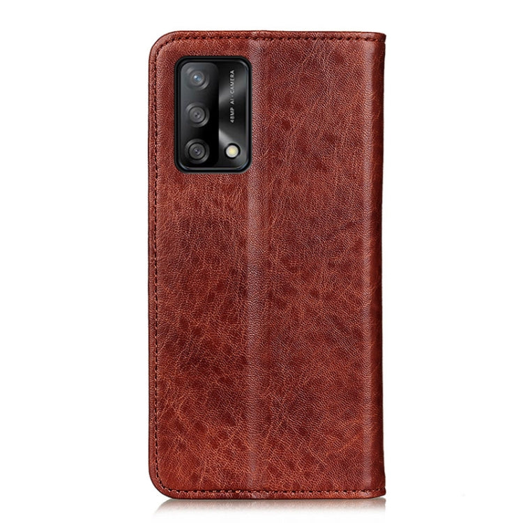 For OPPO F19 / A74 4G Magnetic Crazy Horse Texture Horizontal Flip Leather Case with Holder & Card Slots & Wallet