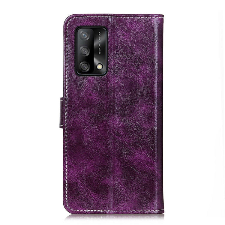 For OPPO F19 / A74 4G Retro Crazy Horse Texture Horizontal Flip Leather Case with Holder & Card Slots & Photo Frame & Wallet