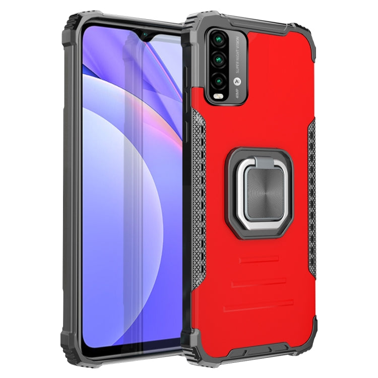 For Xiaomi Redmi Note 9 4G CN Version / Poco M3 / Redmi 9 Power / Redmi 9T Fierce Warrior Series Armor All-inclusive Shockproof Aluminum Alloy + TPU Protective Case with Ring Holder