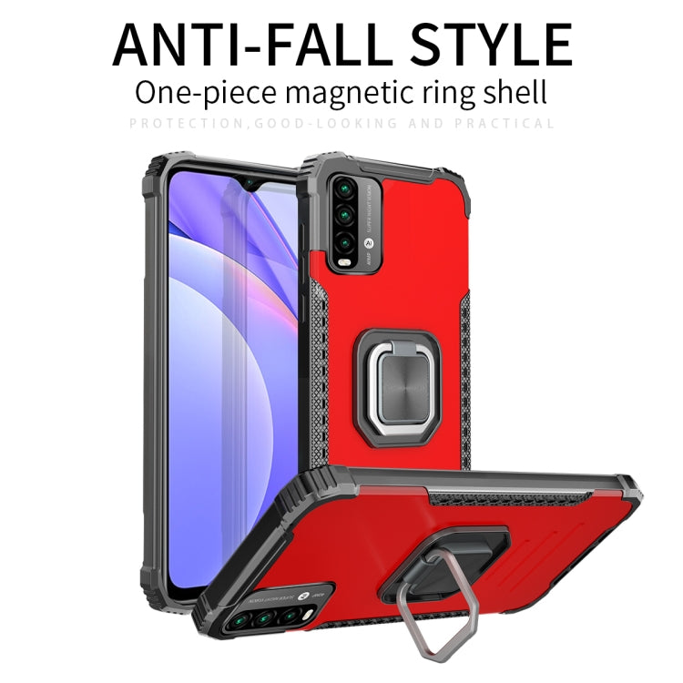 For Xiaomi Redmi Note 9 4G CN Version / Poco M3 / Redmi 9 Power / Redmi 9T Fierce Warrior Series Armor All-inclusive Shockproof Aluminum Alloy + TPU Protective Case with Ring Holder
