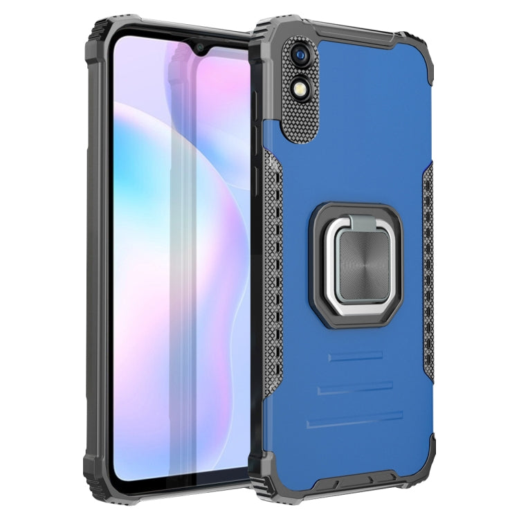 For Xiaomi Redmi 9A Fierce Warrior Series Armor All-inclusive Shockproof Aluminum Alloy + TPU Protective Case with Ring Holder