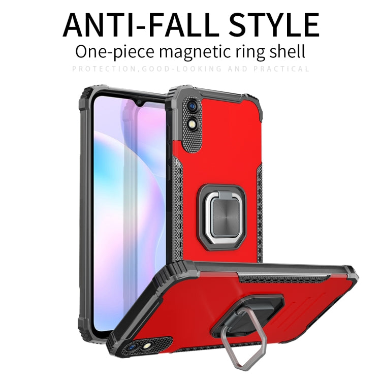 For Xiaomi Redmi 9A Fierce Warrior Series Armor All-inclusive Shockproof Aluminum Alloy + TPU Protective Case with Ring Holder