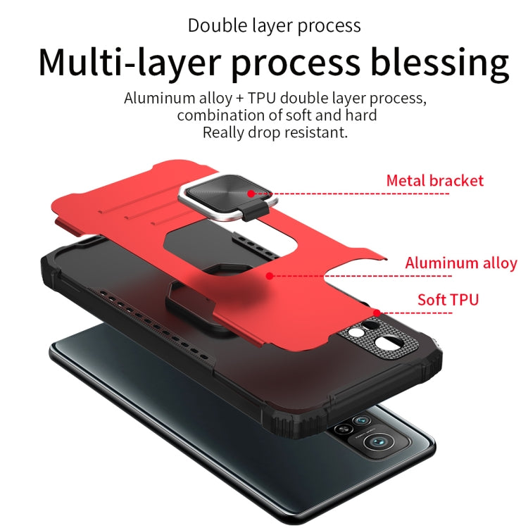 For Xiaomi Mi 10T Pro 5G / 10T 5G Fierce Warrior Series Armor All-inclusive Shockproof Aluminum Alloy + TPU Protective Case with Ring Holder