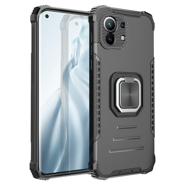 For Xiaomi Mi 11 Fierce Warrior Series Armor All-inclusive Shockproof Aluminum Alloy + TPU Protective Case with Ring Holder