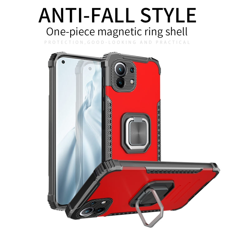 For Xiaomi Mi 11 Fierce Warrior Series Armor All-inclusive Shockproof Aluminum Alloy + TPU Protective Case with Ring Holder