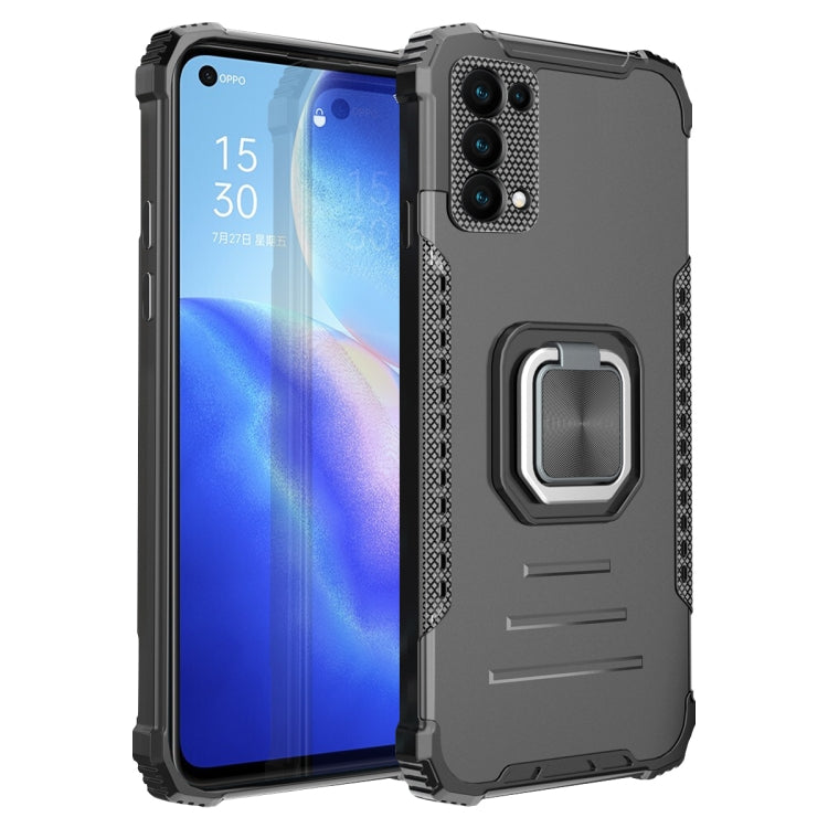 For OPPO Reno 5 Fierce Warrior Series Armor All-inclusive Shockproof Aluminum Alloy + TPU Protective Case with Ring Holder