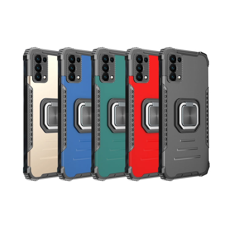 For OPPO Reno 5 Fierce Warrior Series Armor All-inclusive Shockproof Aluminum Alloy + TPU Protective Case with Ring Holder