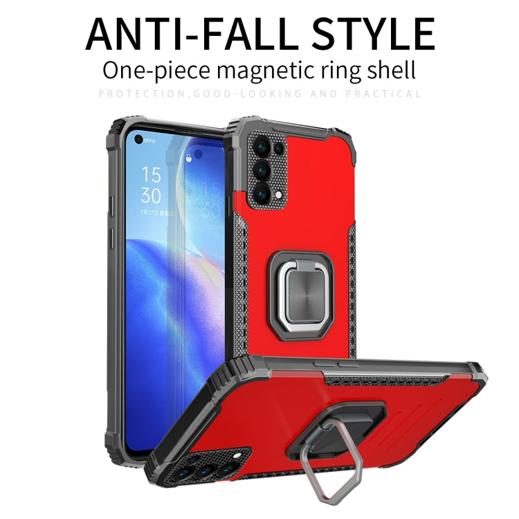 For OPPO Reno 5 Fierce Warrior Series Armor All-inclusive Shockproof Aluminum Alloy + TPU Protective Case with Ring Holder