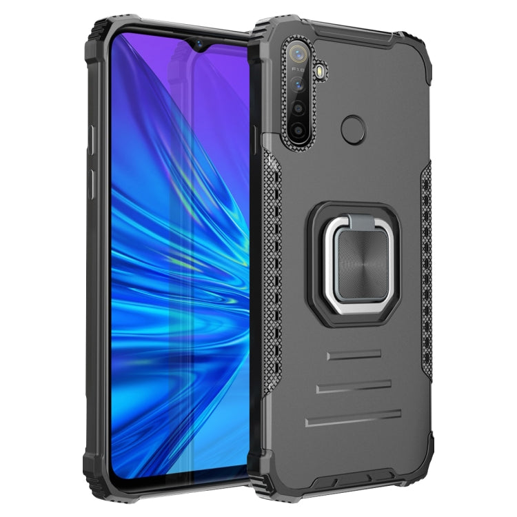 For OPPO Realme 5 Fierce Warrior Series Armor All-inclusive Shockproof Aluminum Alloy + TPU Protective Case with Ring Holder