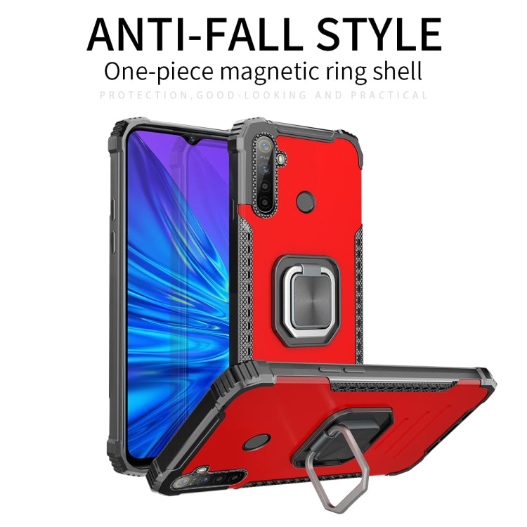 For OPPO Realme 5 Fierce Warrior Series Armor All-inclusive Shockproof Aluminum Alloy + TPU Protective Case with Ring Holder
