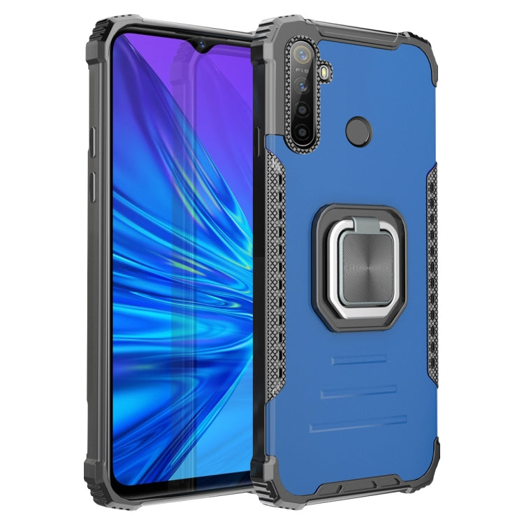 For OPPO Realme 5 Fierce Warrior Series Armor All-inclusive Shockproof Aluminum Alloy + TPU Protective Case with Ring Holder