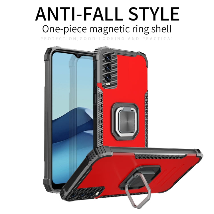 For vivo Y20 / Y20i / Y20s / Y12a / Y12s Fierce Warrior Series Armor All-inclusive Shockproof Aluminum Alloy + TPU Protective Case with Ring Holder