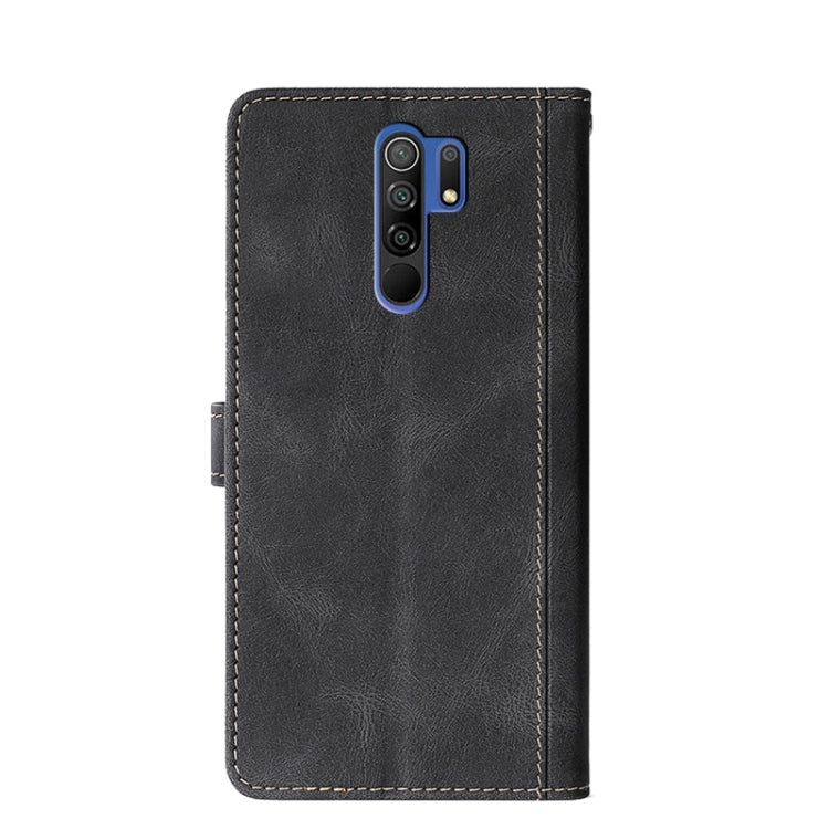 For Xiaomi Redmi 9 Stitching Skin Feel Magnetic Buckle Horizontal Flip PU Leather Case with Holder & Card Slots & Wallet