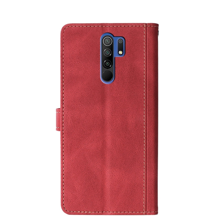 For Xiaomi Redmi 9 Stitching Skin Feel Magnetic Buckle Horizontal Flip PU Leather Case with Holder & Card Slots & Wallet