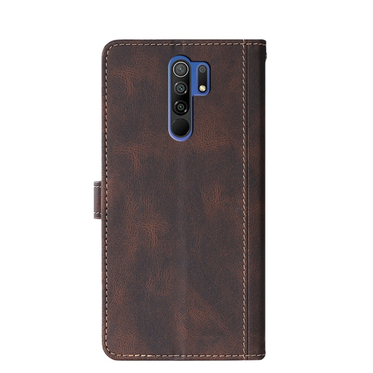 For Xiaomi Redmi 9 Stitching Skin Feel Magnetic Buckle Horizontal Flip PU Leather Case with Holder & Card Slots & Wallet