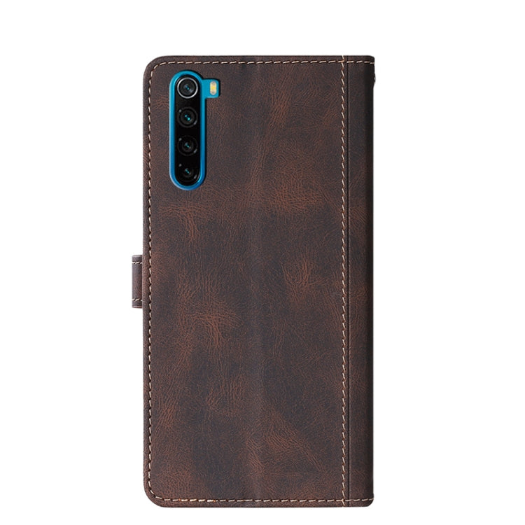 For Xiaomi Redmi Note 8 Stitching Skin Feel Magnetic Buckle Horizontal Flip PU Leather Case with Holder & Card Slots & Wallet
