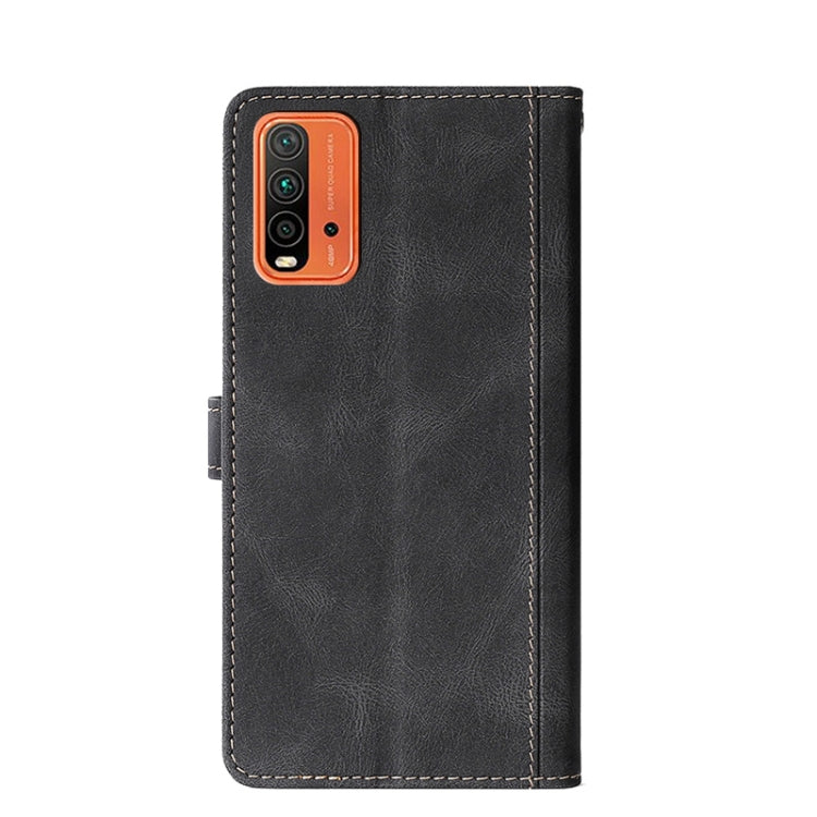 For Xiaomi Redmi Note 9 4G (CN Version) / 9 Power / 9T Stitching Skin Feel Magnetic Buckle Horizontal Flip PU Leather Case with Holder & Card Slots & Wallet