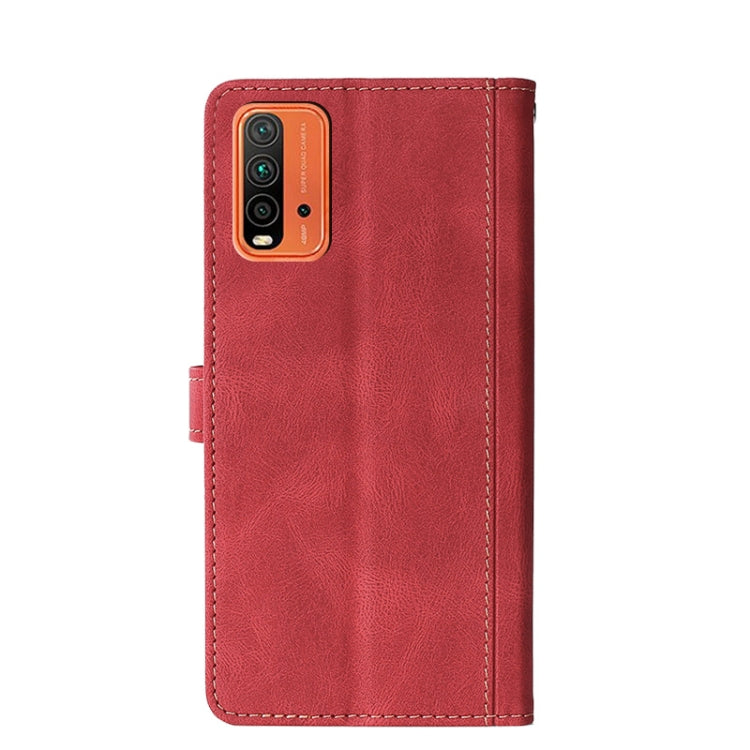 For Xiaomi Redmi Note 9 4G (CN Version) / 9 Power / 9T Stitching Skin Feel Magnetic Buckle Horizontal Flip PU Leather Case with Holder & Card Slots & Wallet
