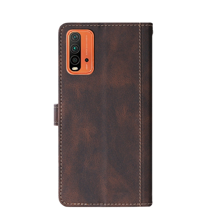 For Xiaomi Redmi Note 9 4G (CN Version) / 9 Power / 9T Stitching Skin Feel Magnetic Buckle Horizontal Flip PU Leather Case with Holder & Card Slots & Wallet
