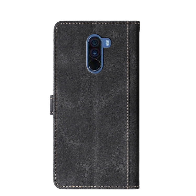 For Xiaomi Pocophone F1 Stitching Skin Feel Magnetic Buckle Horizontal Flip PU Leather Case with Holder & Card Slots & Wallet